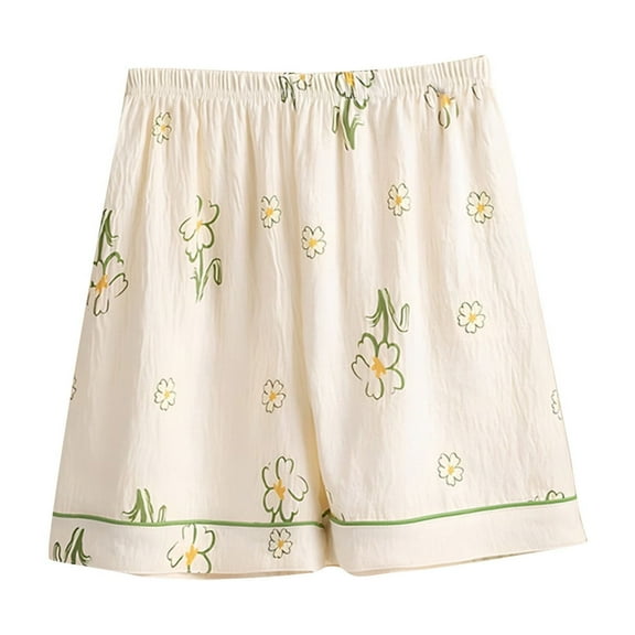 Agkizg Fall Women's Plus Size Pajamas Shorts,Women Cotton Pajamas Shorts Soft Sleepwear Bottom Shorts Loose Home Shorts Lightweight Loungewear Shorts
