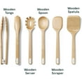 thumbnail image 4 of Caraway Wooden Utensil Set - 5 Piece Cooking Utensil Set - Spoon, Server, Scraper, Spatula, & Tongs - Made From FSC-Certified Birch Wood - No Microplastics, 4 of 6