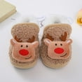 thumbnail image 2 of Quealent Baby Booties Cozy Fleece Slippers Soft Baby Shoes With Gripper Soles, Winter Warm Infant Newborn Crib Sock Shoes First Walkers Coffee for Size 4.5, 2 of 9