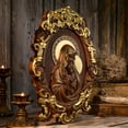 thumbnail image 5 of Virgin Mary and Baby Jesus religious icon mural wood carving decoration wall home furnishings, 5 of 5