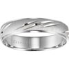 Wonder Slashed Engraved Wedding Band in 10kt White Gold
