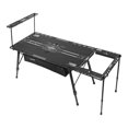 thumbnail image 2 of Mesa de campamento al aire libre mesa de picnic de aluminio múltiple aluminio estable altura ajustable de escritorio ancho de escritorio para el patio Negro, 2 of 8