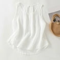 thumbnail image 5 of Lodgix Dressy Tank Tops for Women Cotton Linen Gauze Shirts Sleeveless Summer Tunic Top Loose Fit Lightweight Casual Blouses White-2XL, 5 of 5