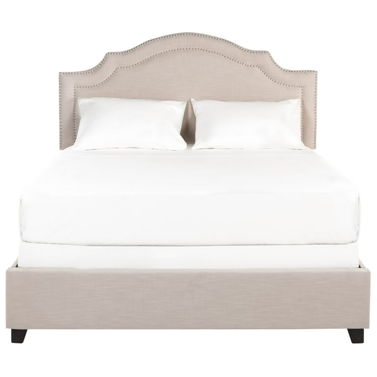 Safavieh Theron Light Gray Queen Upholstered Bed Safavieh Theron Light Gray Queen Upholstered Bed