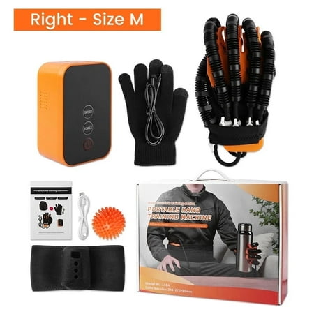 Robotic Rehabilitation Gloves, Finger and Hand Function Rehabilitation Robot Gloves, Hand Strengthener Stroke Recovery Equipment with Mirror Glove, Right Hand, M