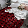 thumbnail image 3 of Christmas Snowflake Throw Flannel Blanket 40x60In Black and Red Buffalo Plaid Super Soft Cozy Bed Blanket, Lightweight Plush Fuzzy Bed Throw for Bedroom Sofa Couch Living Room, 3 of 4