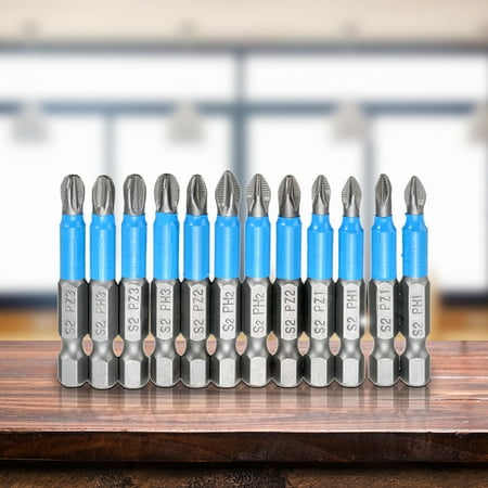 

SPRING PARK 12Pcs Hexagon Handle Non-slip Electric Screwdriver 50mm Strong Magnetic Tool