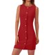 thumbnail image 2 of Karight Women's Formal Shirt Dresses Summer Business Sleeveless Button Down Short Dress Elegant Work Office Outfits, 2 of 7