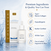 Salcoll Collagen Eye & Lips Serum, Anti-Wrinkle Serum with Marine Collagen - 15 ml, All Skin Type