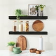 thumbnail image 4 of Sorbus Wood Floating Shelves for Wall - 24” Solid Wood Wall Shelves for Bathroom Decor, Books, Bedroom & Living Room - Set of 2 Wall Mounted Kitchen Shelves - Durable 100% Premium Solid Pine, 4 of 7