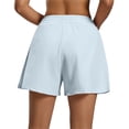 thumbnail image 4 of Only Moment Womens Sweat Shorts Polyester,Spandex Stretch Ankle Sweatpants for Golf, Athletic, Lounge, Travel, Work Yoga Shorts Light Blue,2XL, 4 of 5