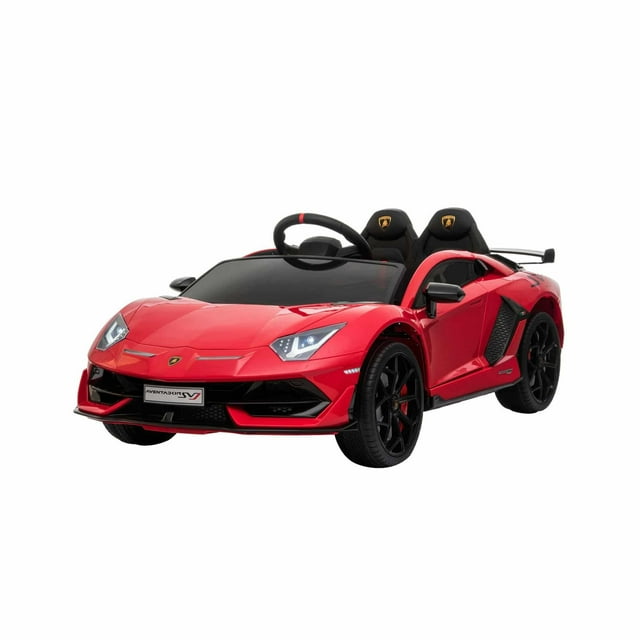 12V Lamborghini Aventador SVG Sports 1 Seater Ride on Car (Red)
