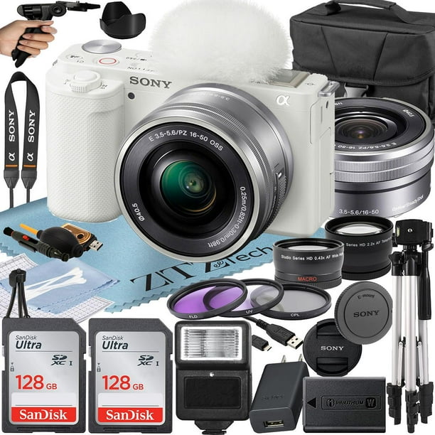 Sony Alpha ZVE10 Mirrorless Vlog Camera With 1650mm Lens + Two Pack