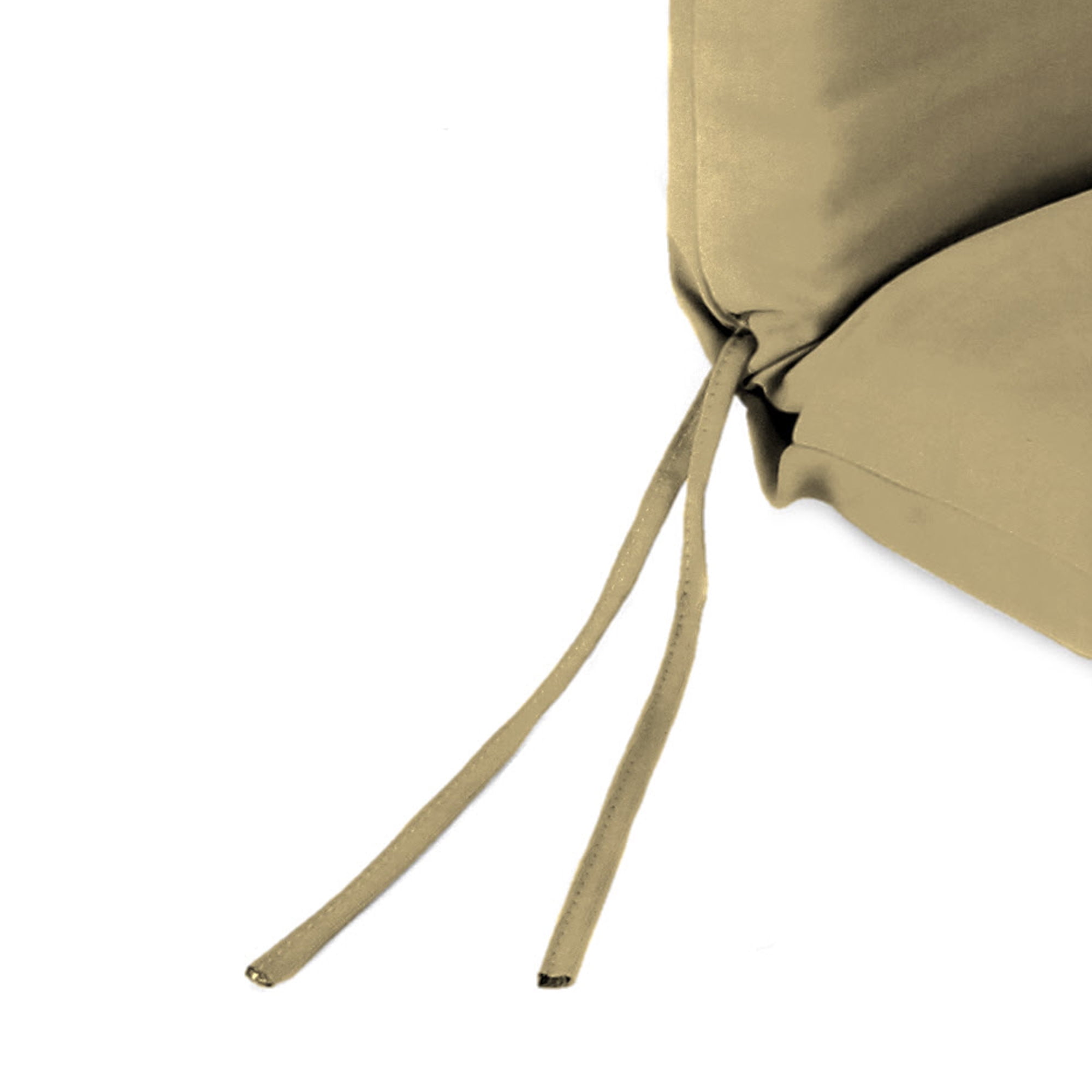 Jordan Manufacturing Sunbrella 44" x 22" Canvas Heather Beige Solid Rectangular Outdoor Chair Cushion with Ties and Hanger Loop