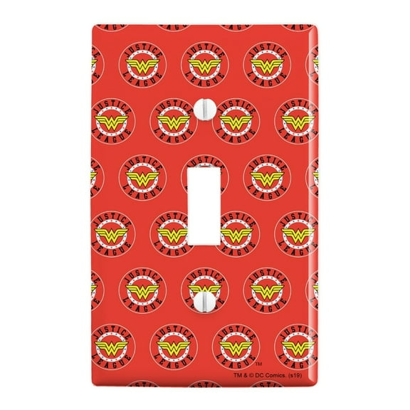 Justice League Wonder Woman Athletic Logo Plastic Wall Decor Toggle Light Switch Plate Cover