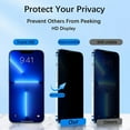 thumbnail image 4 of 3pcs Full Cover Privacy Screen Protectors For IPhone 14 13 12 11 Pro Xs Max Privacy Film Protective Glass For IPhone XR X 6 7 8 Plus, 4 of 4
