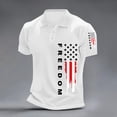 thumbnail image 3 of Men's USA 250th Anniversary Freedom Flag Polo Shirt Patriotic American 250 Merchandise Casual Short Sleeve, 3 of 5