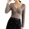 thumbnail image 6 of Baqcunre Sleeveless Bra Thermal Undershirts With Lace For Winter V Neck Thermal Top Thermal Top Winter Clothes Woman Thermal Underwear For Women Thermal Shirts For Women,Womens Tops,Color Coffee,2XL, 6 of 7