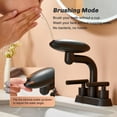 thumbnail image 3 of Matte Black Bathroom Sink Faucet,Modern 3 Hole Bathroom Faucet 2 Handle 4 Inch Centerset with 4 Water Outlet Modes, 360? Swivel Spout & Pop-Up Drain, 3 of 14