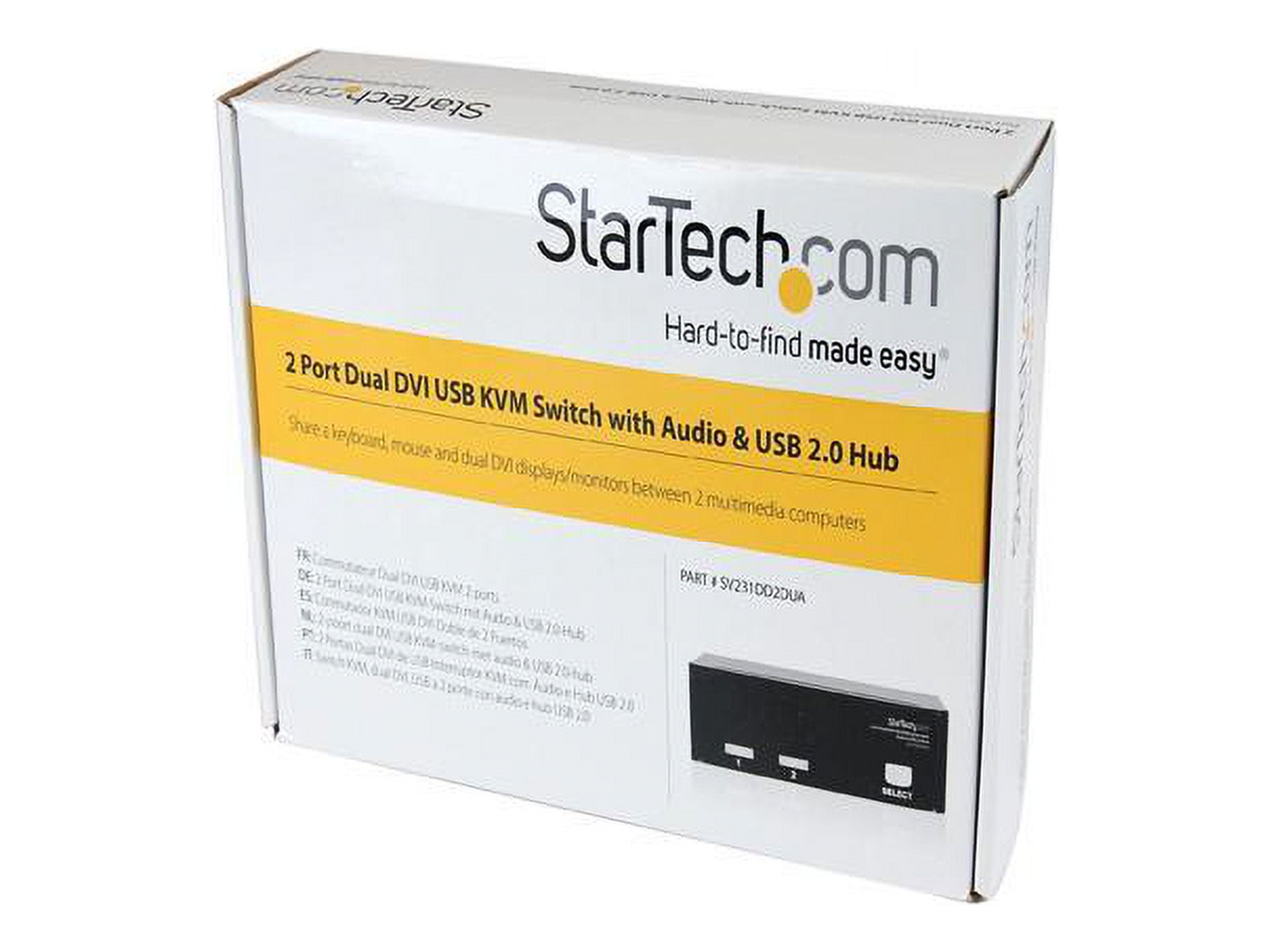StarTech 2-Port Dual DVI USB KVM Switch w/ Audio and USB 2.0 Hub