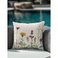 thumbnail image 4 of Outdoor Pillows Waterproof, Spring Flowers Bedding Throw Pillows with Insert for Couch Sofa Bed, Wild Floral Herb Botanical 16x16 Inch Pillowcases Decorative Camping Patio Pillow Set of 1, 4 of 8
