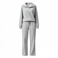 thumbnail image 5 of 2 Piece Sets for Women Fall Outfits Loose Sweatshirt Wide Leg Sweatpants Matching Set Tracksuit Long Sleeve Half Zip Sweatsuit Matching Set, 5 of 5