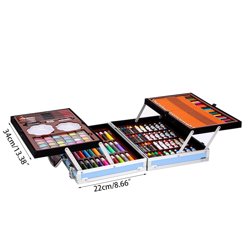 Milue 145Pcs Painting Watercolor Pen Set Art Drawing Colored Pencil Double-layer Aluminum Gift Box