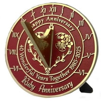 40th Ruby Wedding Anniversary 2025 Sundial Gift