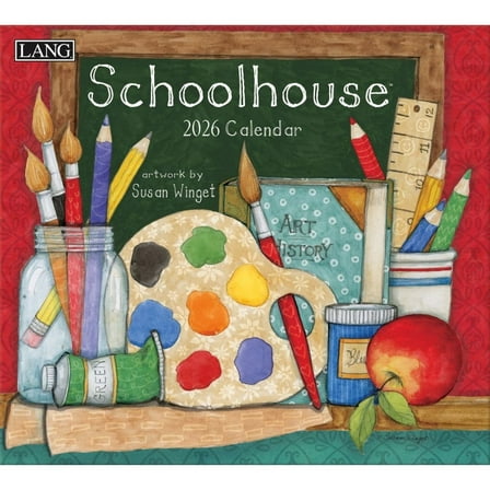 Lang Companies, Schoolhouse 2026 Wall Calendar by Susan Winget, 13.4'' X 12'', 12-Month Calendar with Stapled Binding