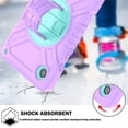 thumbnail image 5 of Shockproof Protective Case for Samsung Galaxy Tab A9 8.7" 2023(SM-X110/X115/X117), Rugged Heavy Duty Cover with 360° Rotating Kickstand, Adjustable Shoulder Strap,Purple,For Galaxy Tab A9, 5 of 8