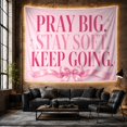 thumbnail image 6 of Pray Big Typography with Pink Bow and Stars, Inspirational Illustration for Faith Decor Lovers, Motivational Wall Decor, Friendship Gift, Tapestry Wall Hanging for Bedroom and Dorm, 6 of 7