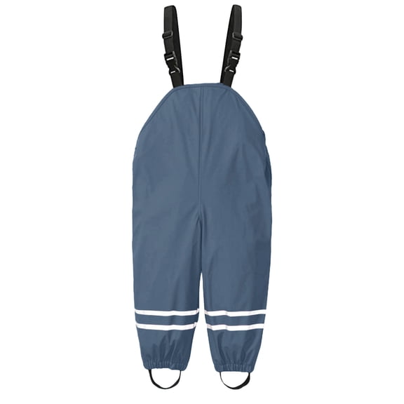 Kids' Rain Overalls with Adjustable Straps, Full Body Windproof Mud Proof Jumpsuit for Outdoor Play, Rainy Day Adventures, Ideal for Hiking, Camping, and Wet Weather Activities 1-8 Years - Dark Blue