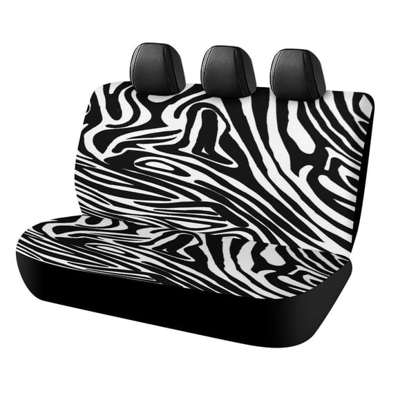 3D Colorful Zebra Pattern Car Rear Seat Cover, Suitable for Automobiles SUV、 General Motors Back Seat Protectors for Cars, Trucks