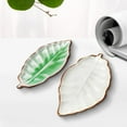 thumbnail image 4 of Soporte de cuchara de porcelana para encimera de cocina, 7 pulgadas, 2 piezas de soporte de cuchara de cerámica con forma de hoja verde, utensilios de cocina, decoración y accesorios de cocina de, 4 of 6