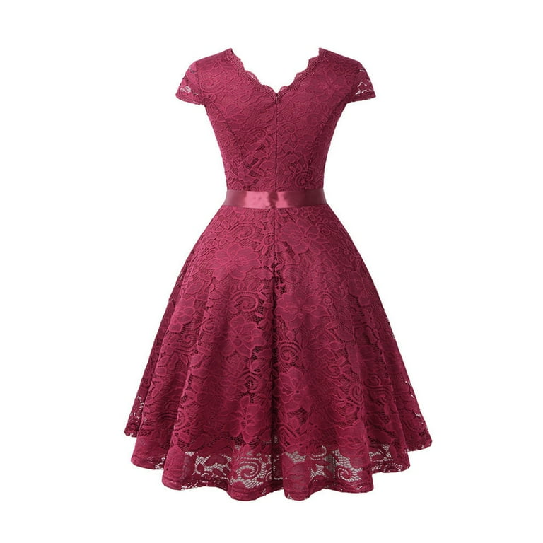 strapless open back dress Dark Blush Short Lace Cocktail Semi Formal Prom Dress EN5708 Size 6 / Blush main image 0