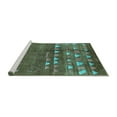 thumbnail image 2 of Ahgly Company Machine Washable Indoor Rectangle Solid Turquoise Blue Modern Area Rugs, 4' x 6', 2 of 4
