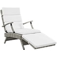 thumbnail image 2 of Envisage Chaise Outdoor Patio Wicker Rattan Lounge ChairLight Gray White, 2 of 9