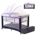 thumbnail image 1 of Cuna Corral Viajero Para Bebé Aeiou F303 Con Mosquitero Morado, 1 of 7