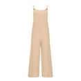 thumbnail image 3 of lcziwo Women's Casual Loose Bib Overalls with Pockets 2025 Summer Sleeveless Straps Jumpsuits Solid Color Wide Leg Long Pant Rompers Lightning Sales of Today Prime, 3 of 6