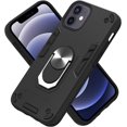 thumbnail image 3 of Case for iPhone 12 with Built-in 360° Rotating Ring Kickstand Cover, Military-Grade Drop Protection Phone Case, Back Case for iPhone 12 (6.1 inch), Black, 3 of 9