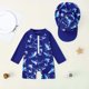 thumbnail image 5 of Niños Sombreros Niños Verano Impreso Conjunto de Dos Piezas de Traje de Baño Unido con Cremallera Media con Sombrero de Baño para la Playa Y la Piscina, 5 of 5