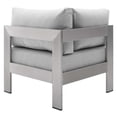 thumbnail image 4 of Modway Shore Sunbrella® Fabric Aluminum Outdoor Patio Corner Sofa in Silver Gray, 4 of 6