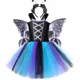 thumbnail image 2 of Disfraz de mariposa y esqueleto de Halloween para niños, disfraz de fiesta de carnaval con alas de calavera negra, conjunto de vestido de tutú de hada elfa oscura para niñas, 2 of 5