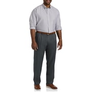 Big and Tall Essentials by DXL Mens Pleated Dress Pants, Dark Grey, 54W x 30L