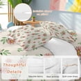 thumbnail image 2 of Cal King 4 Piece Bedding Set Pastoral Flower Leaves Seamless Soft Breathable Duvet Cover and Pillowcase,Retro Linen Duvet Cover Set Washable Bed Sheets for Bedroom Dormitory Guest Room, 2 of 9