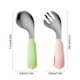 thumbnail image 3 of Everyday Essentials,Baby's First Feeding Spoon,One-Year-Old Independent Eating,Stainless Steel Short Handle Spork,Learning & Training,Durable and Easy Grip,Mealtime Fun,Toddlers Mealtime Tool, 3 of 8