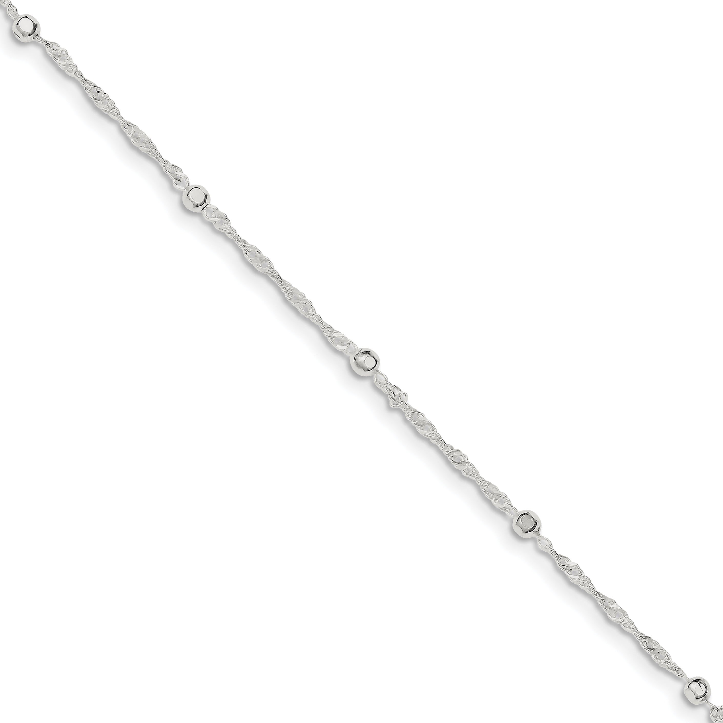 Anklet XL Bracelet Real 925 Sterling Silver SF Solid Girls Bead Link Design 25cm 