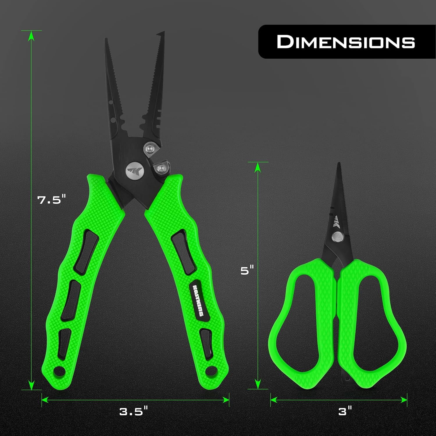 KastKing Cutthroat 7.5" Fishing Pliers & 5" Braid Scissors Set