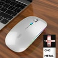 thumbnail image 4 of Timoom Souris Sans Fil Rechargeable Silencieuse 2.4G LED USB Portable avec Récepteur USB et Adaptateur Type-C, 4 of 8