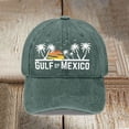 thumbnail image 2 of HNMKIU Tree Print Classic Adjustable Unisex Casual Denim Baseball Hat 03_Green,One Size, 2 of 6